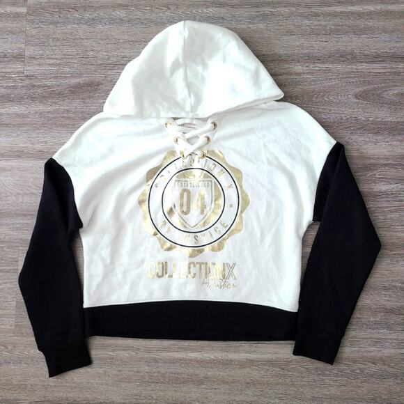 Justice crisscross neck color block hoodie Size 12 - Picture 1 of 10